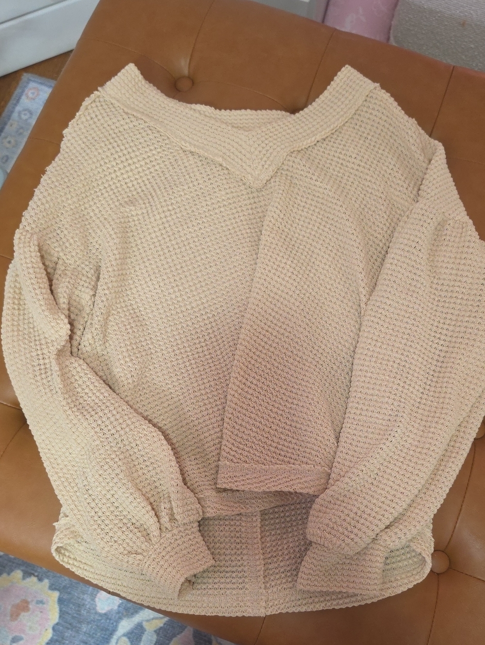 S Bohme Cozy Textured Cream Knit Sweater